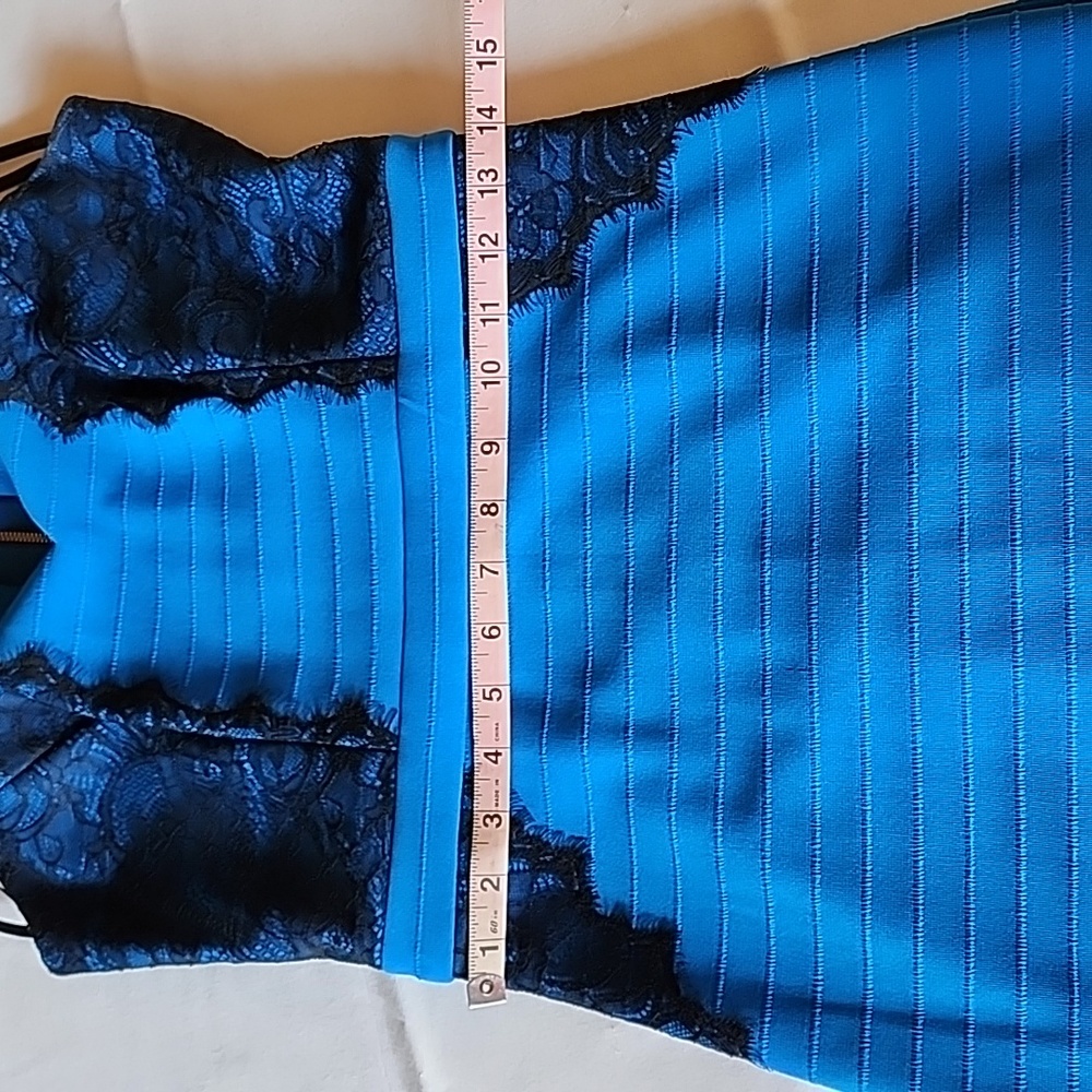 Guess Mini Dress ๐ size 4 Blue color-black lace - Picture 16 of 17